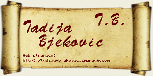 Tadija Bjeković vizit kartica